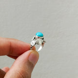 'Leaf' Turquoise 925 Solid Sterling Silver Ring