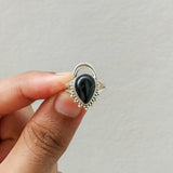 'Fortuna' Black Onyx 925 Solid Sterling Silver Ring