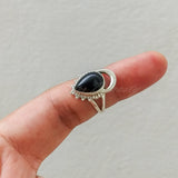 'Fortuna' Black Onyx 925 Solid Sterling Silver Ring