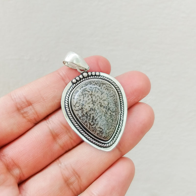 'Boho' Jasper 925 Solid Sterling Silver Pendant