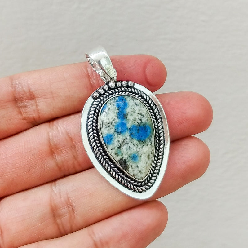 'Boho' K2 Jasper 925 Solid Sterling Silver Pendant