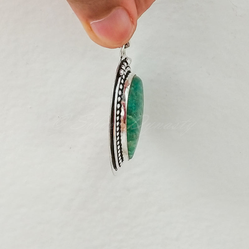 'Boho' Amazonite 925 Solid Sterling Silver Pendant