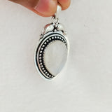 'Boho' Rainbow Moonstone 925 Solid Sterling Silver Pendant