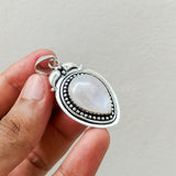 'Boho' Rainbow Moonstone 925 Solid Sterling Silver Pendant