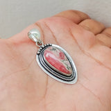 'Bohmin' Rhodonite 925 Solid Sterling Silver Pendant