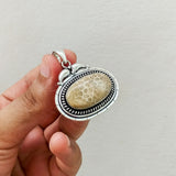 'Boho' Fossil Coral 925 Solid Sterling Silver Pendant