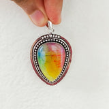 'Firework' Tricolor Druzy 925 Solid Sterling Silver Pendant