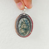 'Bohmin' Moss Agate 925 Solid Sterling Silver Pendant