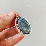 'Bohmin' Moss Agate 925 Solid Sterling Silver Pendant