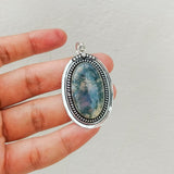 'Bohmin' Moss Agate 925 Solid Sterling Silver Pendant