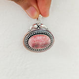 'Boho' Rhodochrosite 925 Solid Sterling Silver Pendant