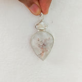 'Fortuna' Mother of Pearl, Solar Quartz 925 Solid Sterling Silver Pendant