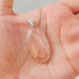 'Minimalist' Rose Quartz 925 Solid Sterling Silver Pendant