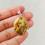 'Minimalist' Ocean Jasper 925 Solid Sterling Silver Pendant