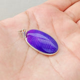 'Minimalist' Botswana Agate 925 Solid Sterling Silver Pendant