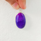 'Minimalist' Botswana Agate 925 Solid Sterling Silver Pendant