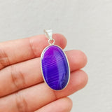 'Minimalist' Botswana Agate 925 Solid Sterling Silver Pendant