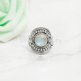 Moonstone 925 Solid Sterling Silver Ring, Moonstone Ring