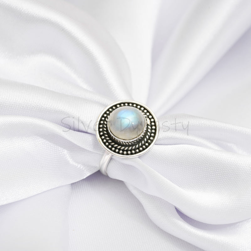 Moonstone  925 Solid Sterling Silver Ring, Moonstone Ring