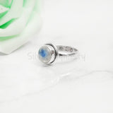 Simple Moonstone 925 Solid Sterling Silver Ring, Moonstone Ring