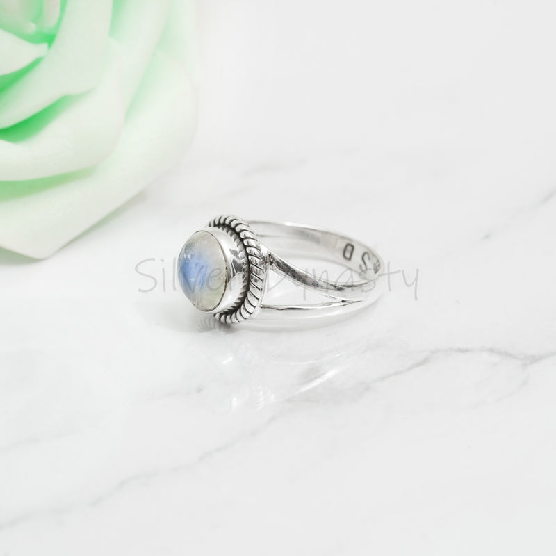 Moonstone 925 Solid Sterling Silver Ring, Moonstone Ring