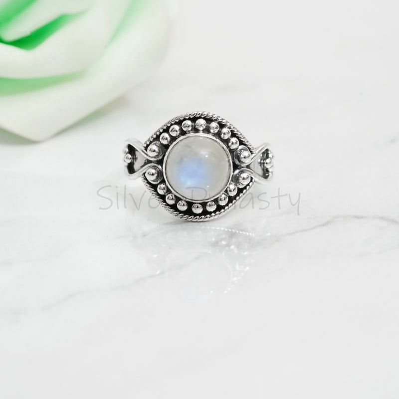 Moonstone 925 Solid Sterling Silver Ring, Moonstone Ring,