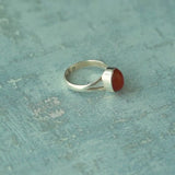 'Fortuna' Carnelian 925 Solid Sterling Silver Ring