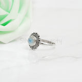 Rainbow Moonstone Sterling Silver Ring