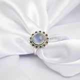 'Flower' Moonstone 925 Solid Sterling Silver Ring