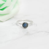 'Minimalist' Labradorite Ring, 925 Solid Sterling Silver Ring