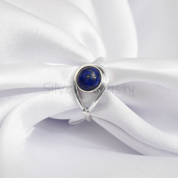 'Boho' Lapis Lazuli 925 Solid Sterling Silver Ring