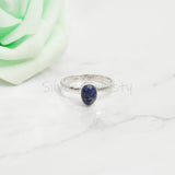 'Minimalist' Lapis Lazuli 925 Solid Sterling Silver Ring