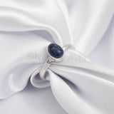 'Minimalist' Lapis Lazuli 925 Solid Sterling Silver Ring