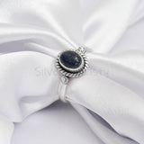 'Minimalist' Lapis Lazuli 925 Solid Sterling Silver Ring