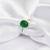 Simple Ring with Natural Jade, 925 Solid Sterling Silver Ring, Ring For Women