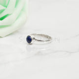 'Minimalist' Lapis Lazuli 925 Solid Sterling Silver Ring