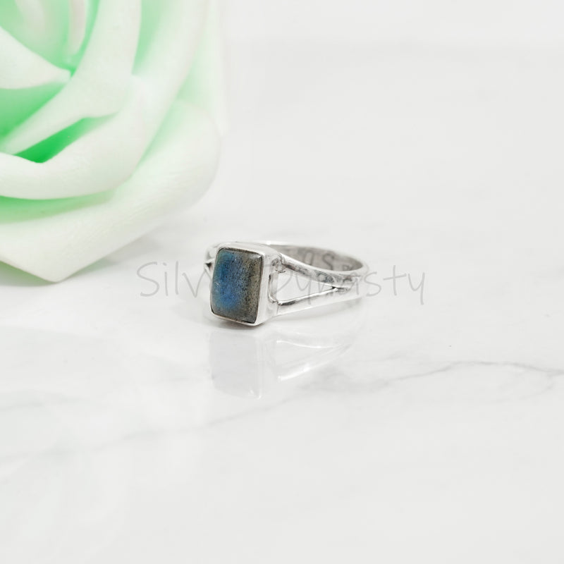 'Bomin' Labradorite Ring, 925 Solid Sterling Silver Ring