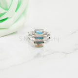 'Boho' Labradorite 925 Solid Sterling Silver Ring