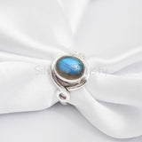 'Boho' Labradorite 925 Solid Sterling Silver Ring