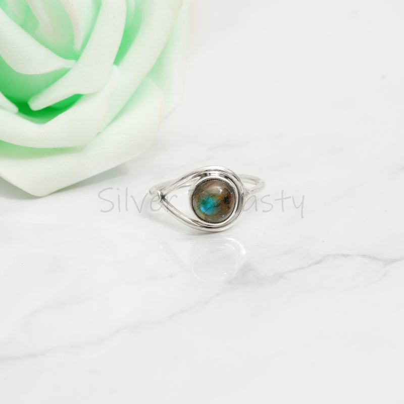 'Boho' Labradorite 925 Solid Sterling Silver Ring