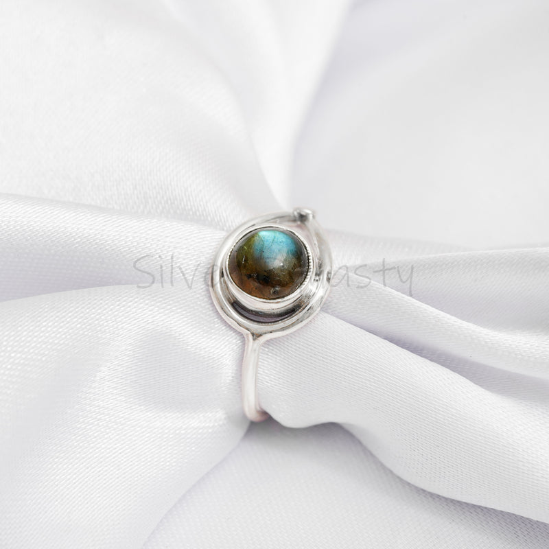 'Boho' Labradorite 925 Solid Sterling Silver Ring