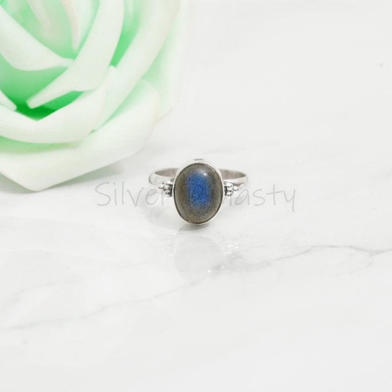 'Boho' Labradorite 925 Solid Sterling Silver Ring