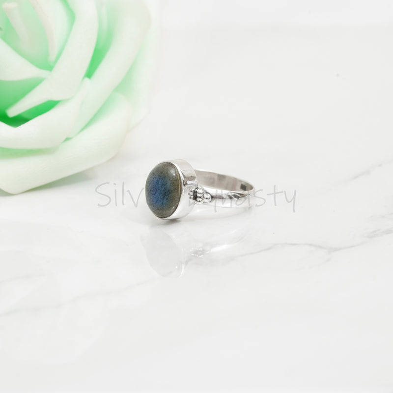 'Boho' Labradorite 925 Solid Sterling Silver Ring