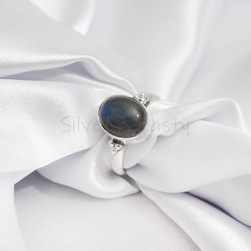 'Boho' Labradorite 925 Solid Sterling Silver Ring