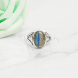 'Minimalist' Labradorite 925 Solid Sterling Silver Ring