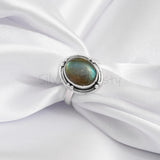 'Bomin' Labradorite 925 Solid Sterling Silver Ring