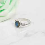 'Minimalist' Labradorite Ring, 925 Solid Sterling Silver Ring