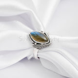 'Bomin' Labradorite Ring, 925 Solid Sterling Silver Ring