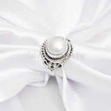 'Boho' Pearl 925 Solid Sterling Silver Ring