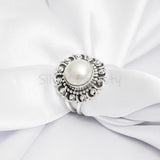 'Boho' Pearl 925 Solid Sterling Silver Ring